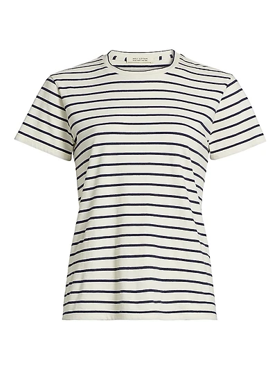 Lana Striped Cotton Crewneck T-Shirt