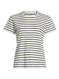 Lana Striped Cotton Crewneck T-Shirt