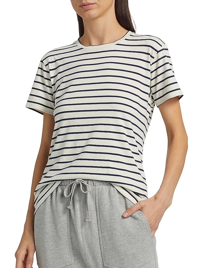 Lana Striped Cotton Crewneck T-Shirt