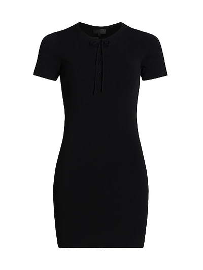 Palma Lace-Up Mini Sweaterdress