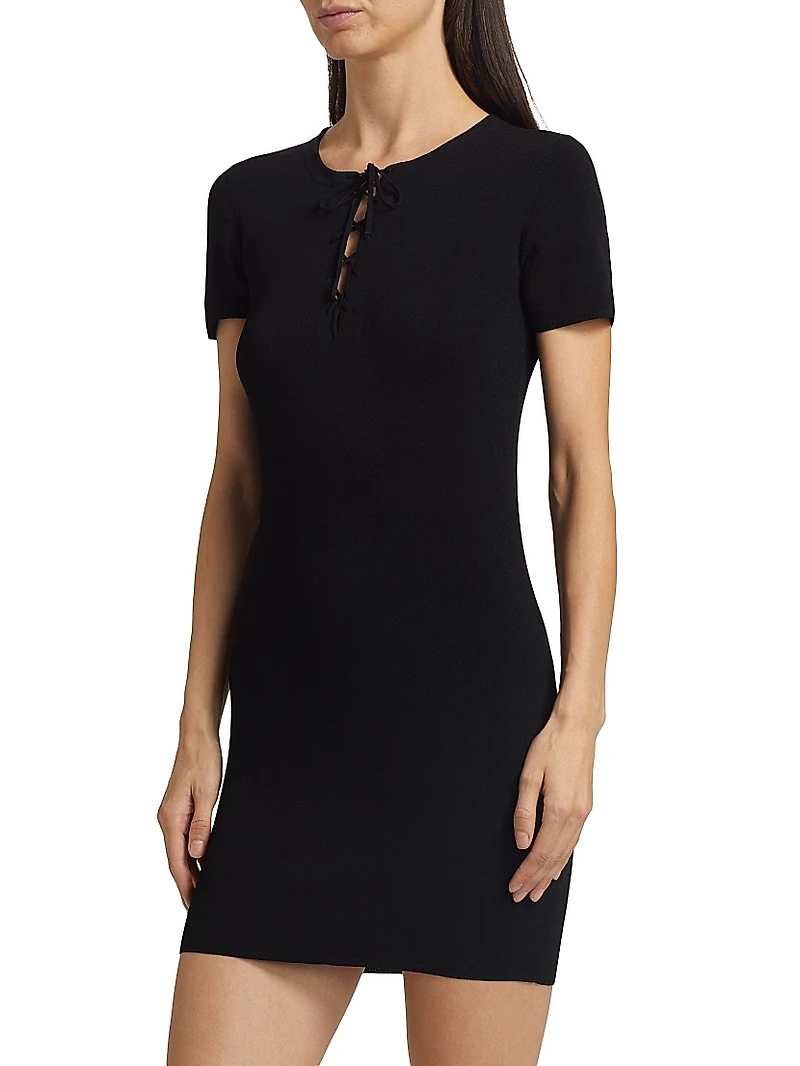 Palma Lace-Up Mini Sweaterdress