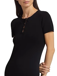 Palma Lace-Up Mini Sweaterdress