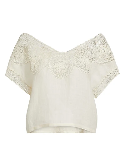 Caila Embroidered Scoopneck Top