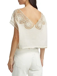 Caila Embroidered Scoopneck Top