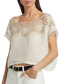 Caila Embroidered Scoopneck Top