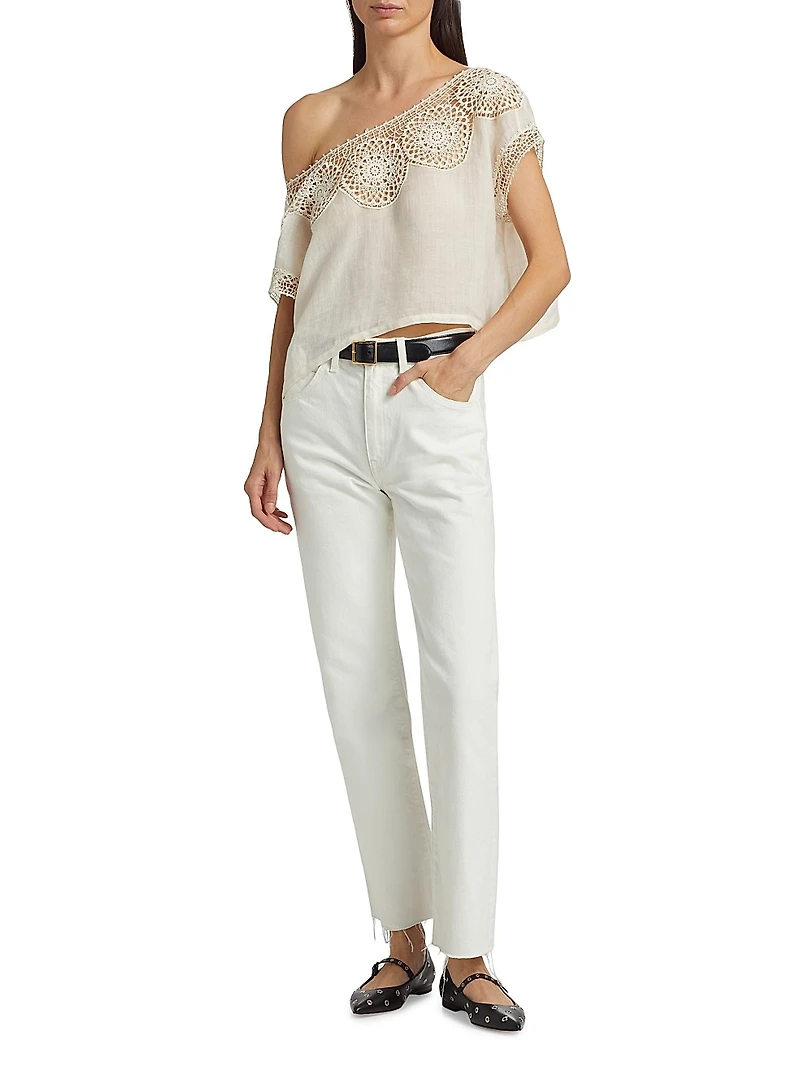 Caila Embroidered Scoopneck Top