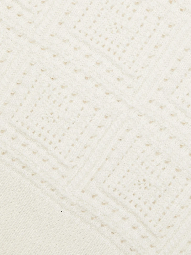 Elysia Crochet Cashmere Short-Sleeve Sweater