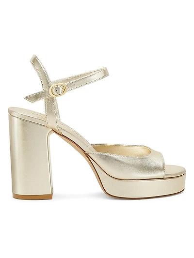 Dayna II 100MM Metallic Leather Platform Sandals