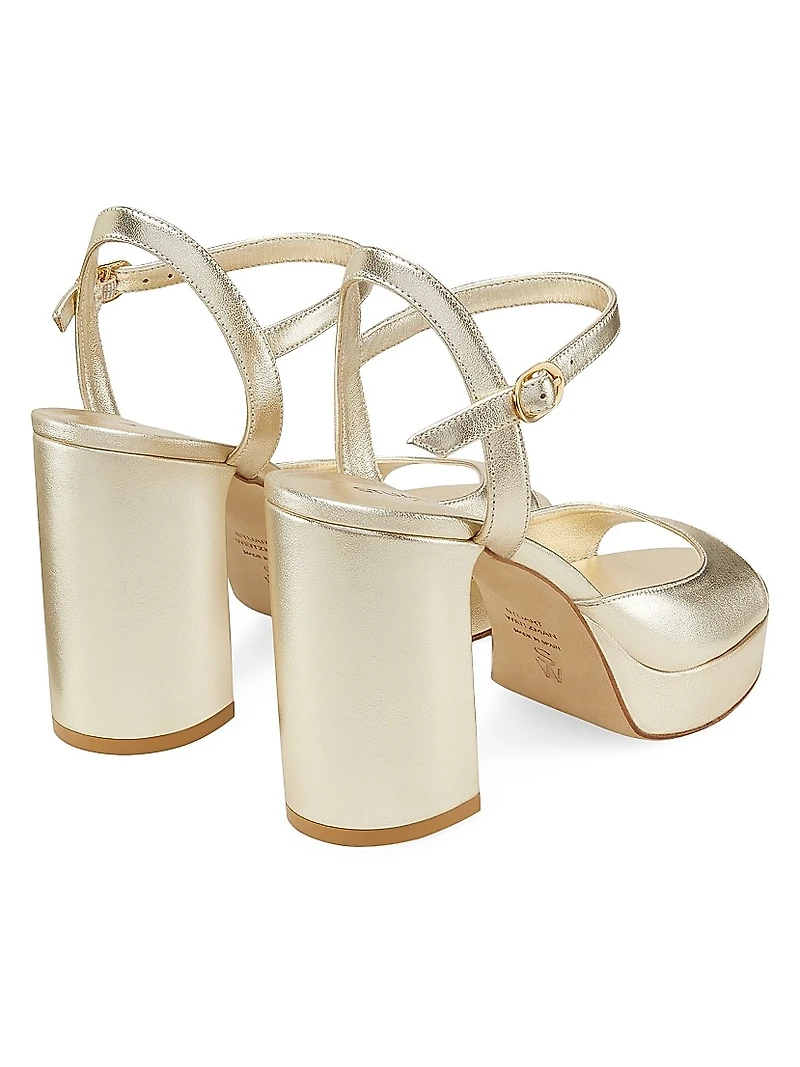 Dayna II 100MM Metallic Leather Platform Sandals