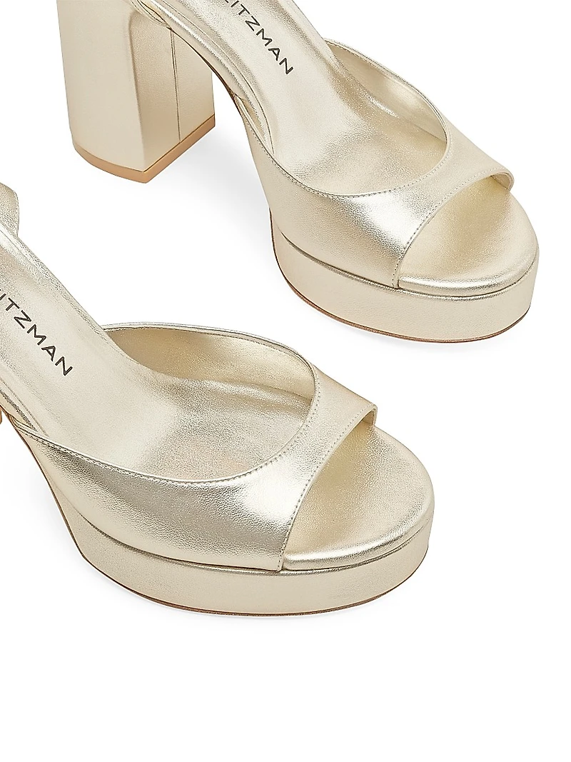 Dayna II 100MM Metallic Leather Platform Sandals