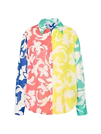 Lily Floral Cotton-Voile Button-Front Shirt