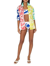 Lily Floral Cotton-Voile Button-Front Shirt