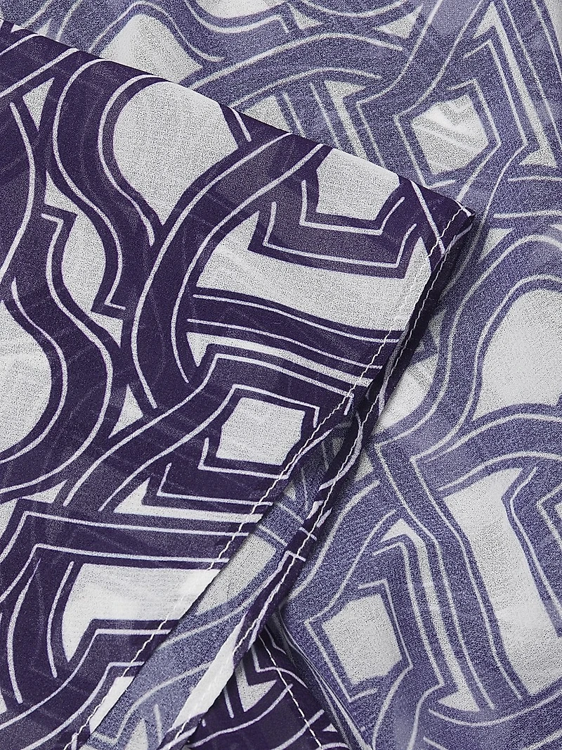 Jessie Chain Chiffon Plunge-Neck Minidress