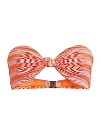 Striped Knot Bandeau Bikini Top