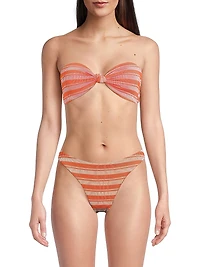 Striped Knot Bandeau Bikini Top