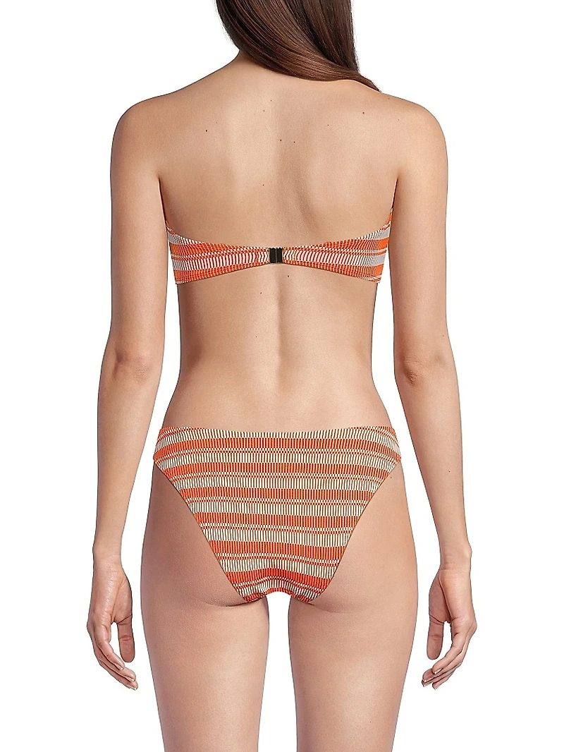 Striped Knot Bandeau Bikini Top