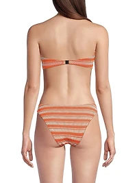Striped Knot Bandeau Bikini Top