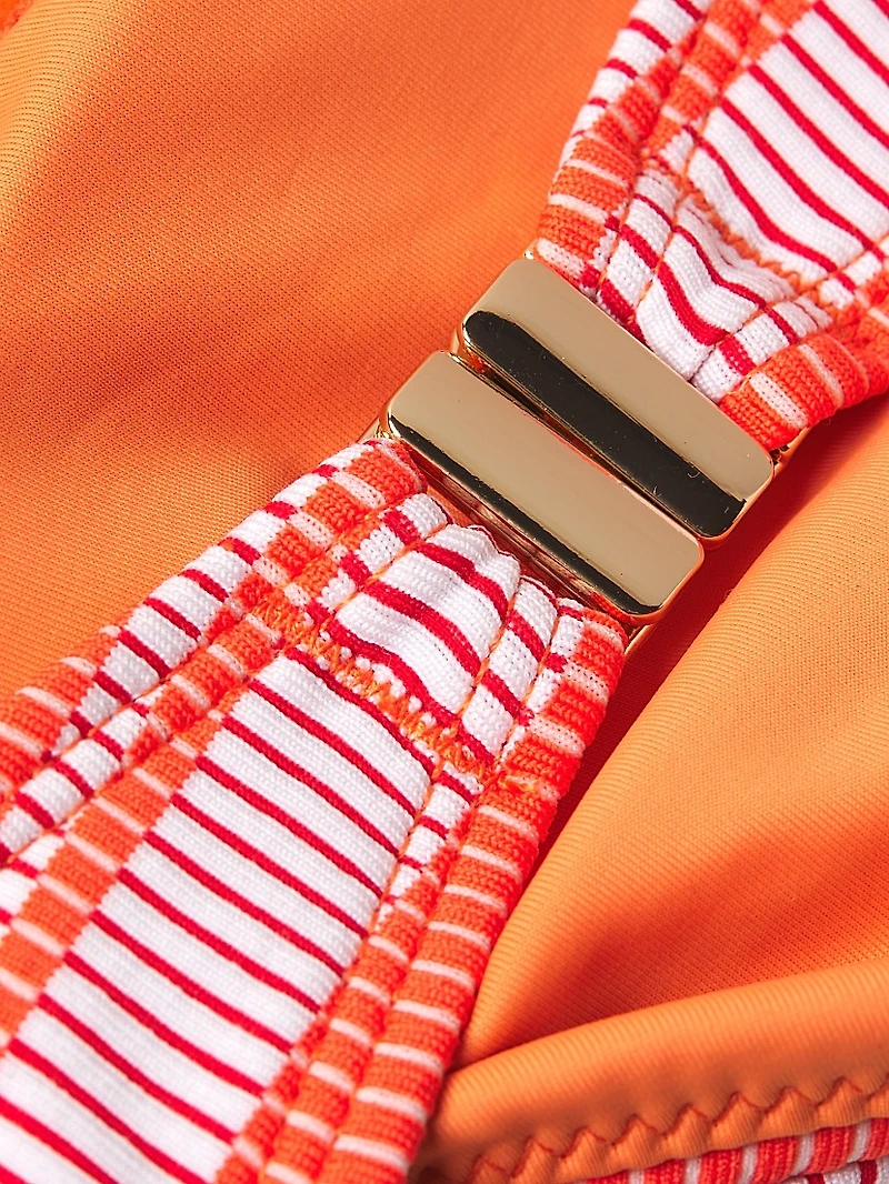 Striped Knot Bandeau Bikini Top
