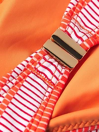 Striped Knot Bandeau Bikini Top