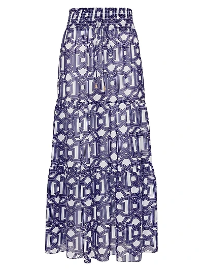 Jem Nautical Chain Chiffon Tiered Maxi-Skirt