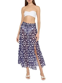 Jem Nautical Chain Chiffon Tiered Maxi-Skirt