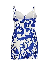 Anya Lily Abstract Linen-Blend Romper