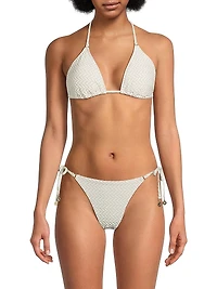 Metallic Herringbone Bikini Top