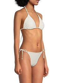 Metallic Herringbone Bikini Top