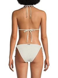 Metallic Herringbone Bikini Top