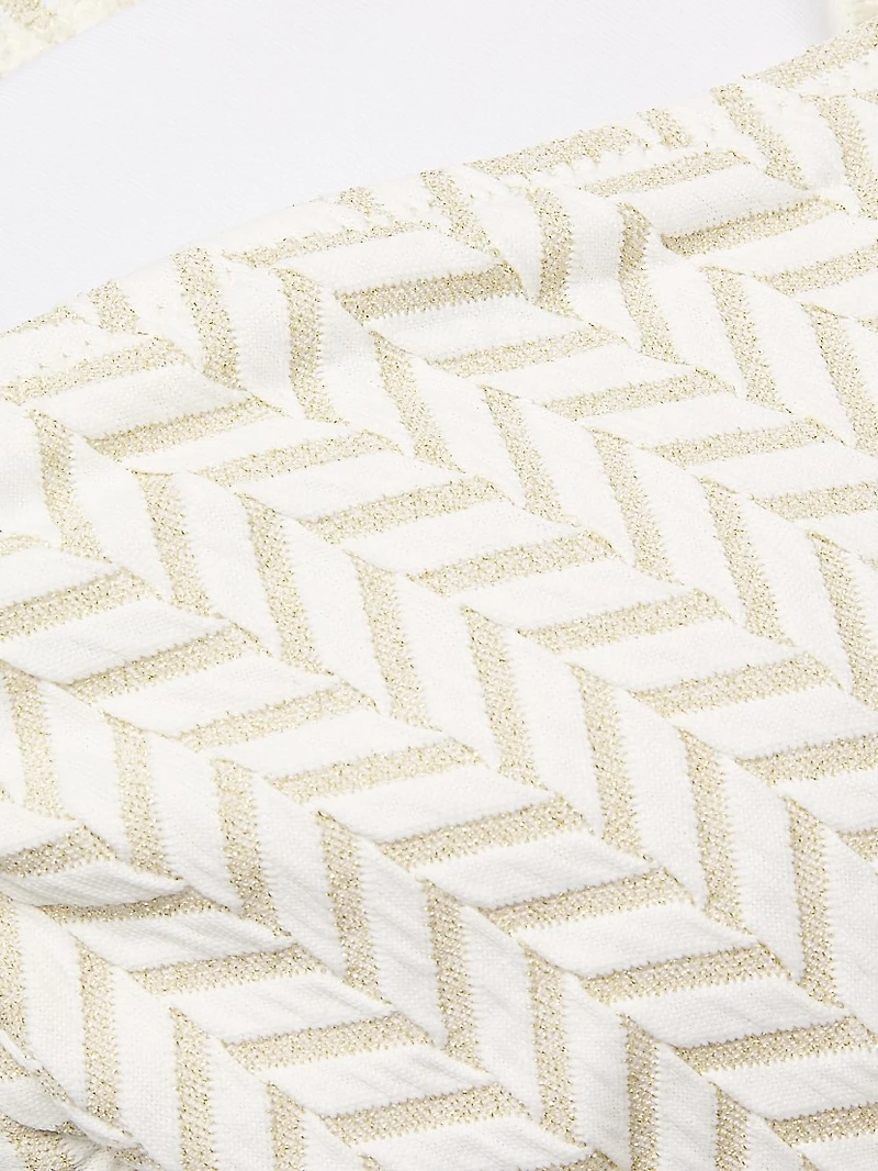 Metallic Herringbone Bikini Top