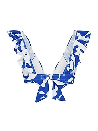 Lily Silhouette Ruffle Abstract Bikini Top