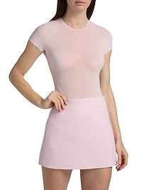 Sheer Cap-Sleeve Bodysuit