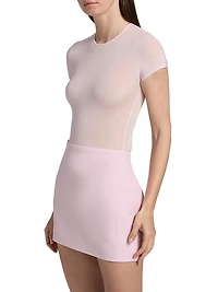 Sheer Cap-Sleeve Bodysuit