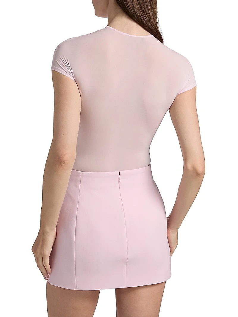 Sheer Cap-Sleeve Bodysuit