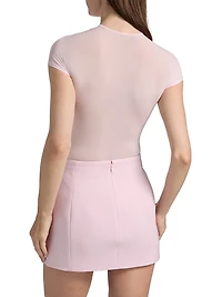 Sheer Cap-Sleeve Bodysuit