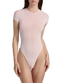 Sheer Cap-Sleeve Bodysuit