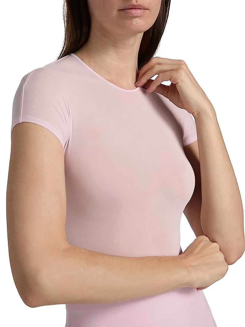 Sheer Cap-Sleeve Bodysuit