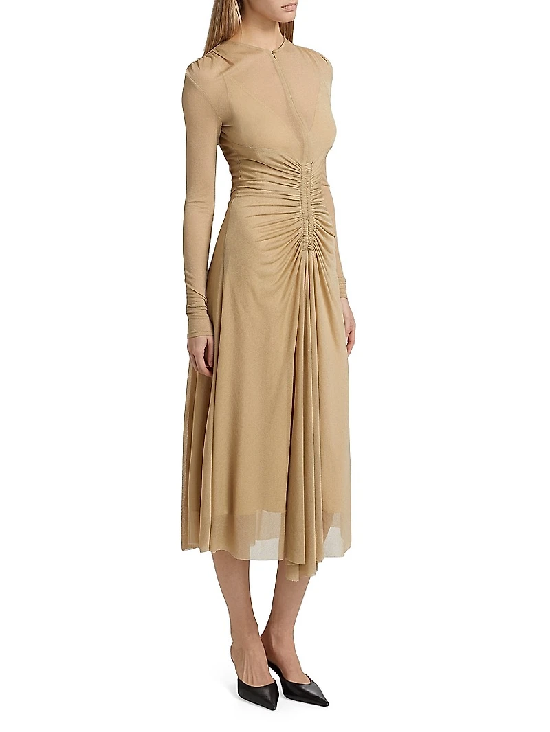 Kerstin Ruched Crepe Jersey Midi-Dress