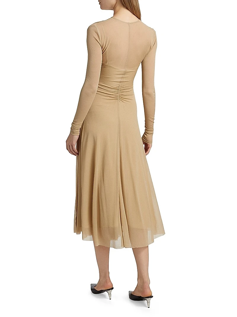 Kerstin Ruched Crepe Jersey Midi-Dress