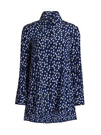 Emmeline Floral Silk-Blend Button-Front Shirt
