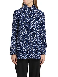 Emmeline Floral Silk-Blend Button-Front Shirt