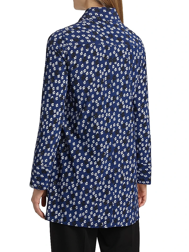 Emmeline Floral Silk-Blend Button-Front Shirt