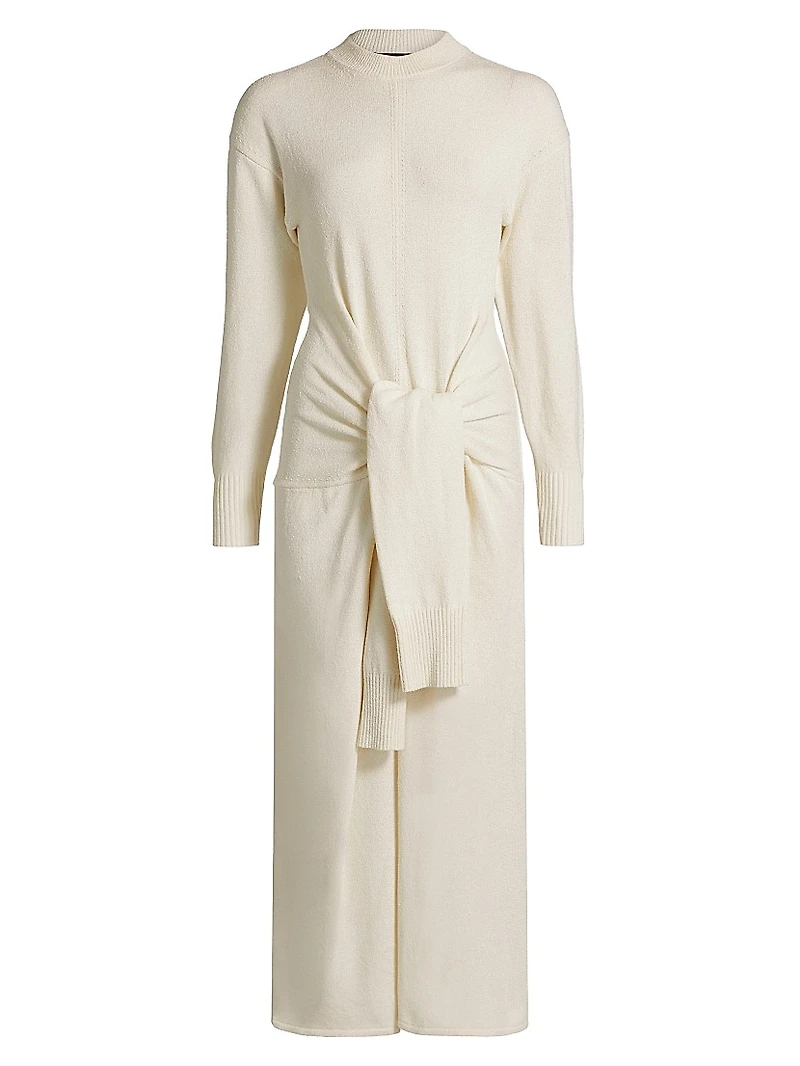 Luca Silk-Blend Tie-Waist Sweater Maxi Dress