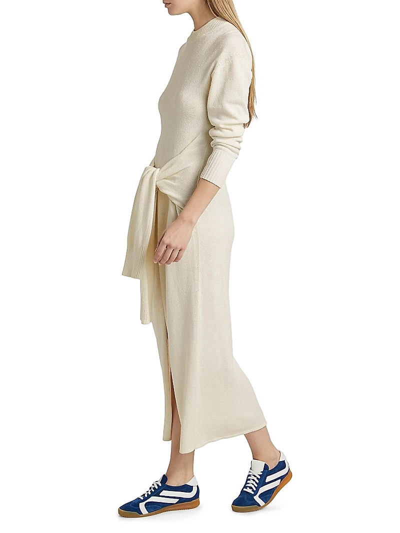 Luca Silk-Blend Tie-Waist Sweater Maxi Dress