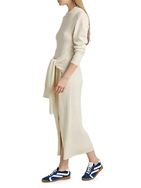 Luca Silk-Blend Tie-Waist Sweater Maxi Dress