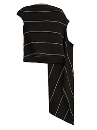 Sutton Striped Asymmetric Boatneck Top