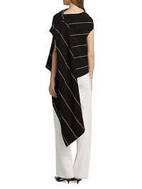 Sutton Striped Asymmetric Boatneck Top