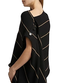 Sutton Striped Asymmetric Boatneck Top