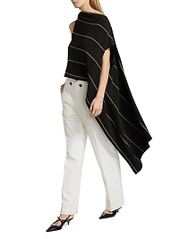 Sutton Striped Asymmetric Boatneck Top