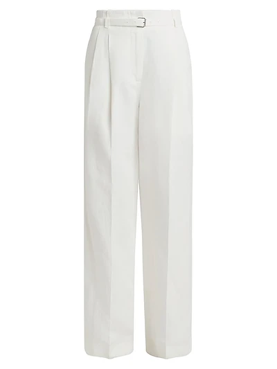 Jules Belted Linen-Blend Flared Pants